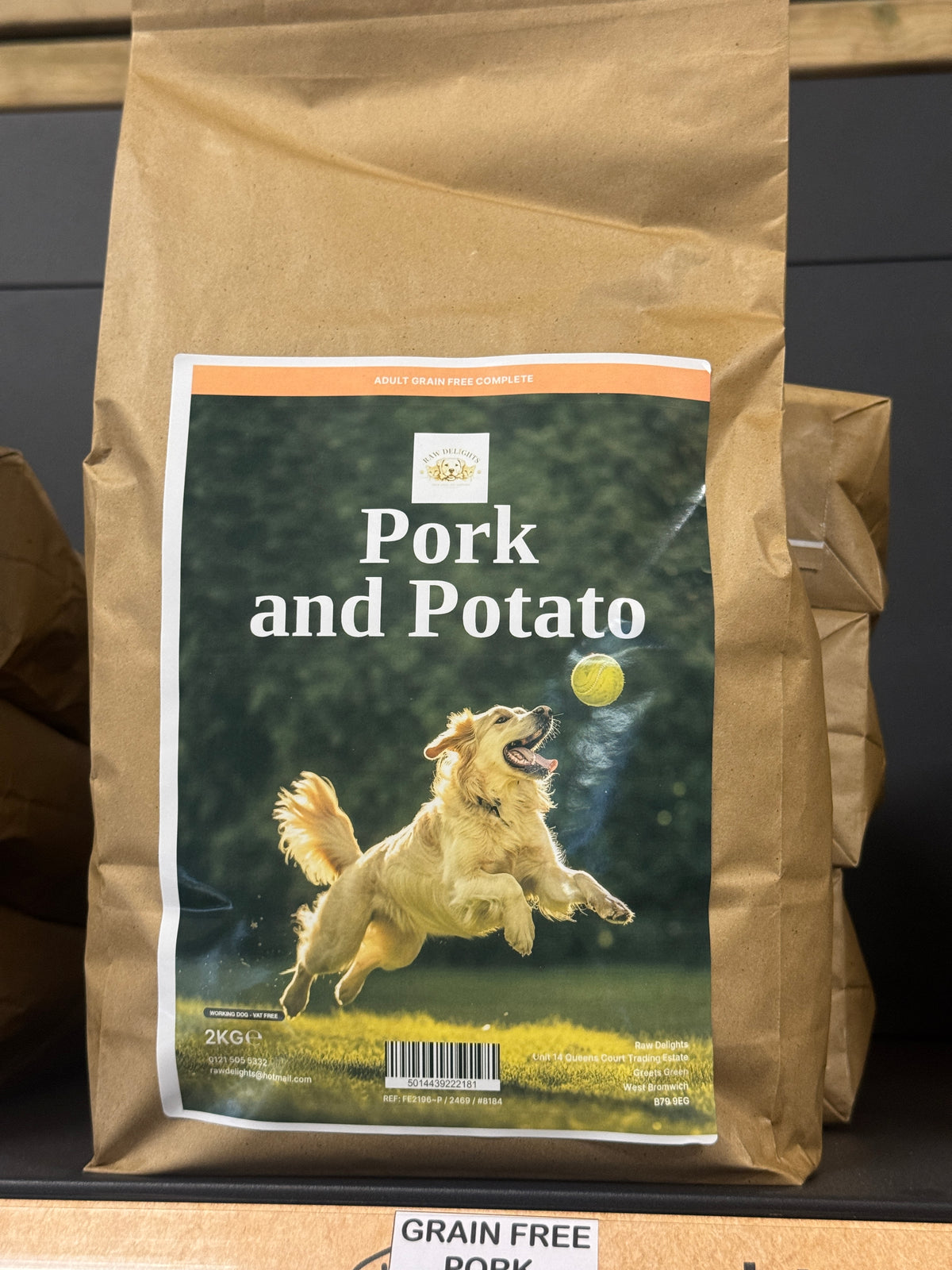 Raw Delights 40% Meat Grain Free Kibble Pork and Potato